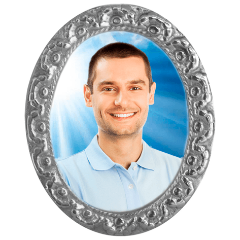 Foto Porcelana Oval com Moldura Creta